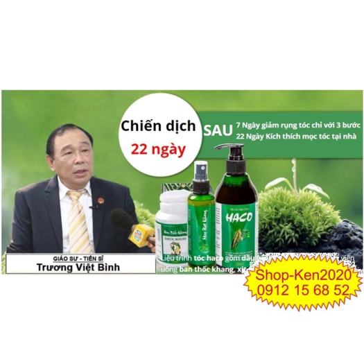 Bộ 3 sản phẩm tóc Haco ngăn ngừa rụng tóc, hói đầu, kích thích mọc tóc