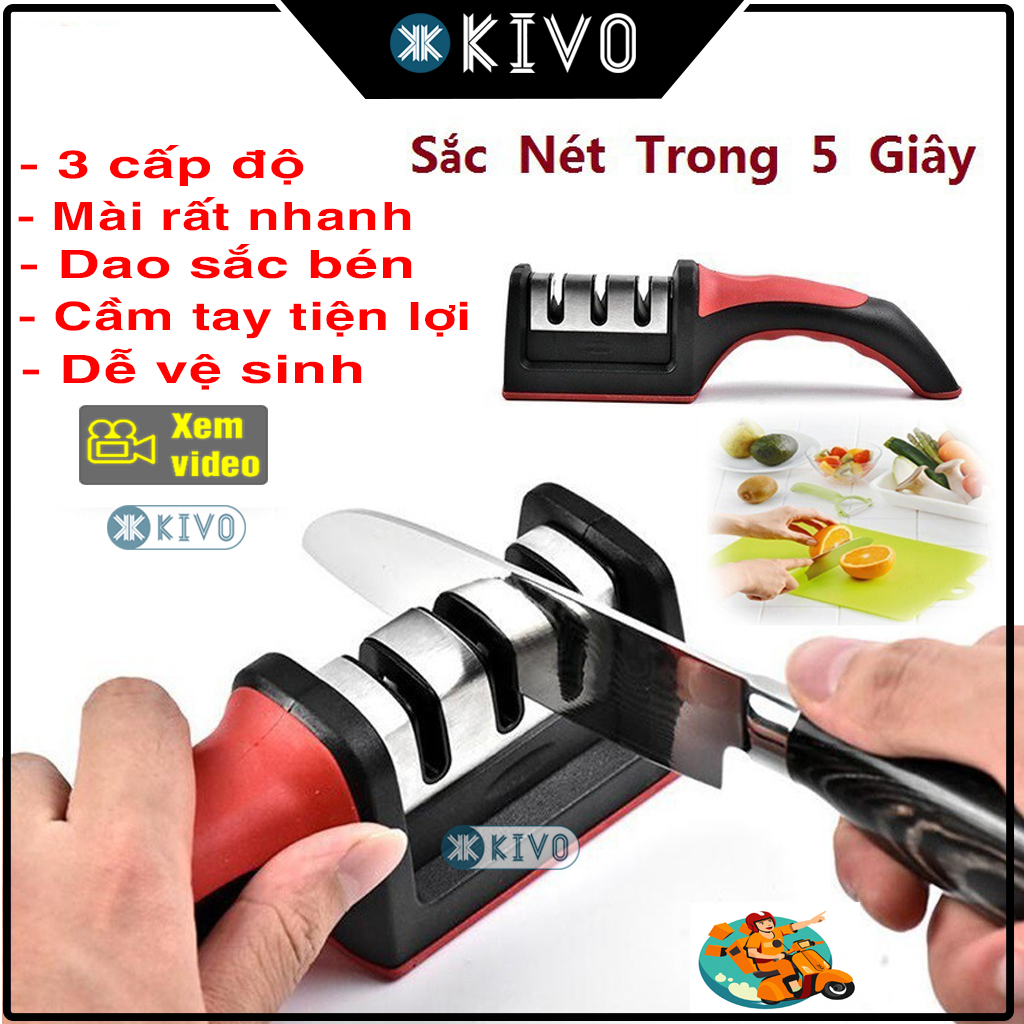Dụng Cụ Mài Dao 3 Cấp Độ Inox JAPAN SK5 - Mài Dao,Kéo Đa Năng Siêu Tiện Lợi Nhỏ Gọn - Đồ Gia Dụng KIVO.