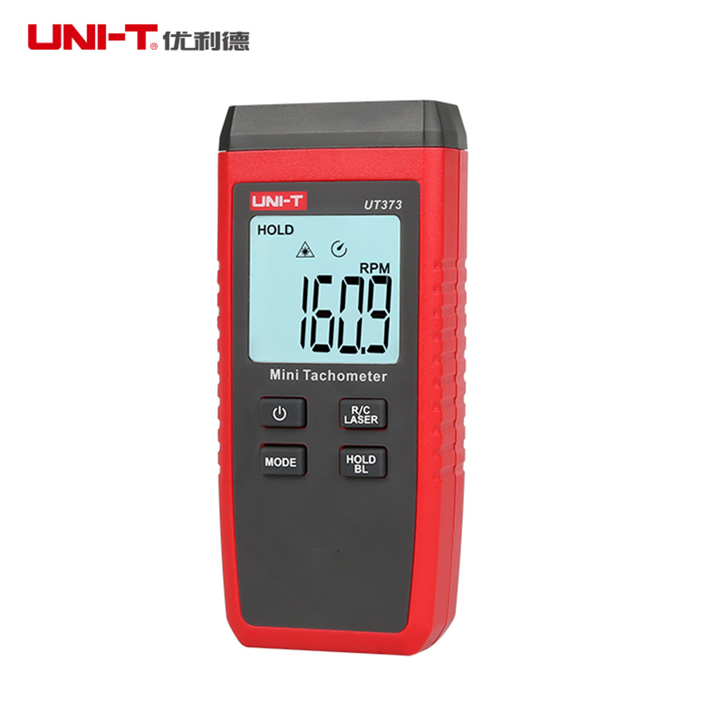 Uni-t houpse máy đo tốc độ kỹ thuật số mini ut373, phạm vi đo 10-99999rpm đồng hồ đo tốc độ không tiếp xúc có đèn nền