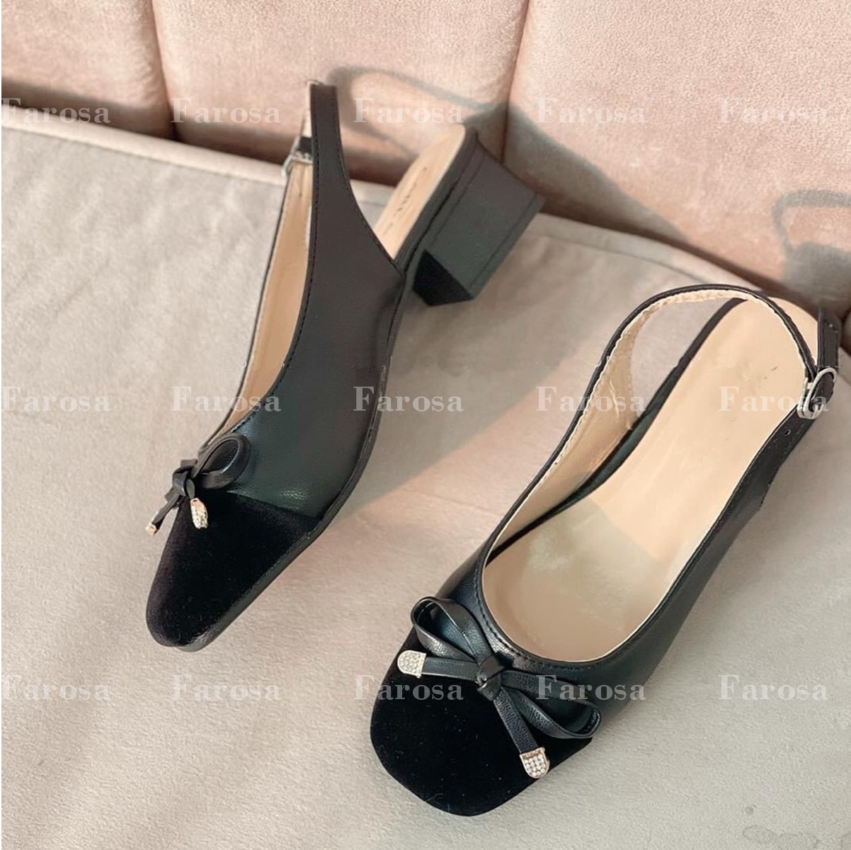 Giày sục nữ mũi vuông quai hậu gót 3 phân cực hót