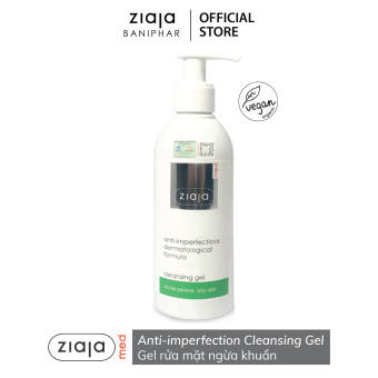 Gel Rửa Mặt Ziaja Med Anti-imperfections Dermatological Formula ZIAJA BANIPHAR Làm Sạch Và Loại Bỏ Bụi Bẩn 200ml