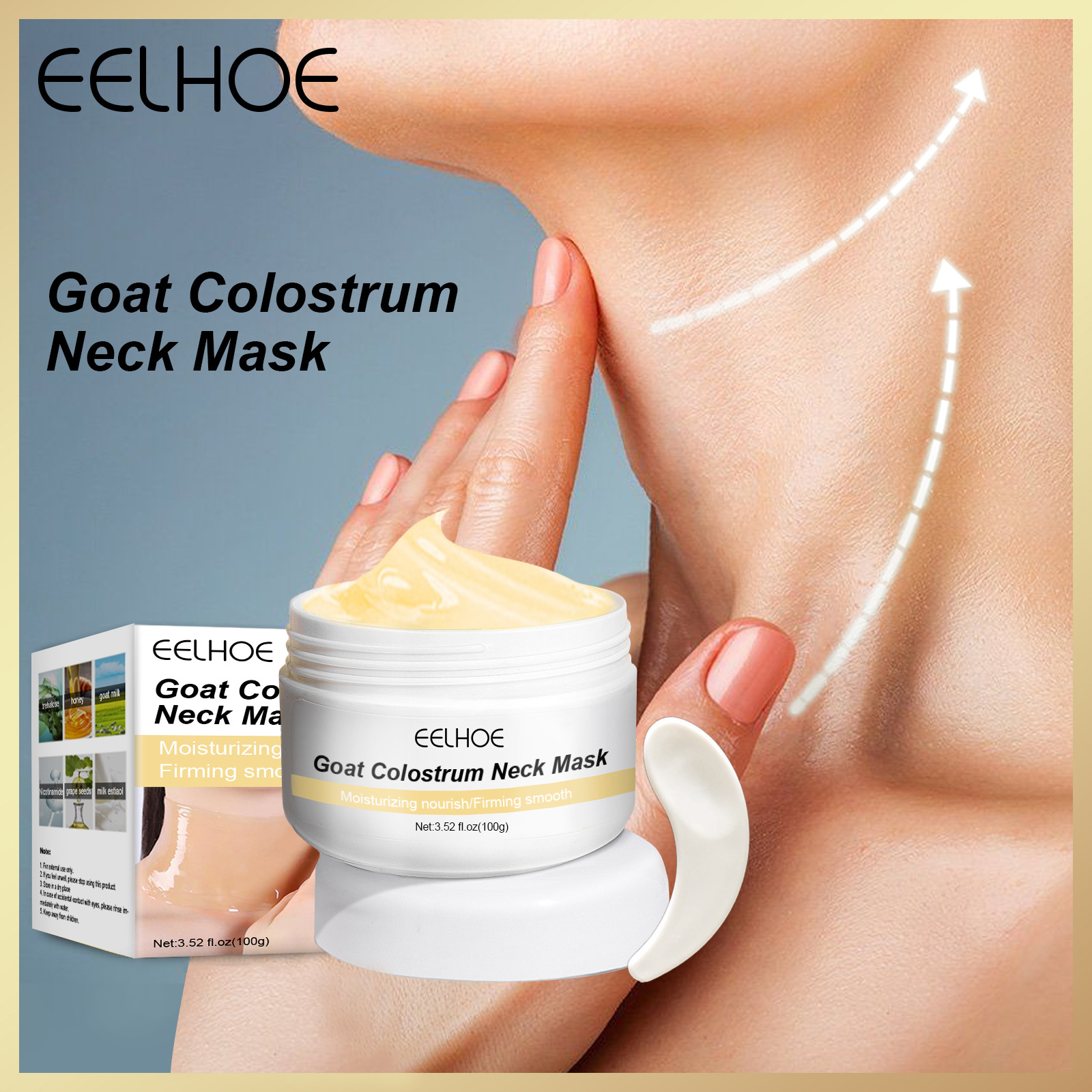 Gambar Eelhoe Goat Colostrum Neck Mask Removing Mask Whitening Neck Blackening Neck Fading Tightening Artifact Beauty Neck Cream Applying Mask?100g?