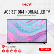 Ace 32" Slim LED TV Black LED-808 DN4 W/FREE BRACKET