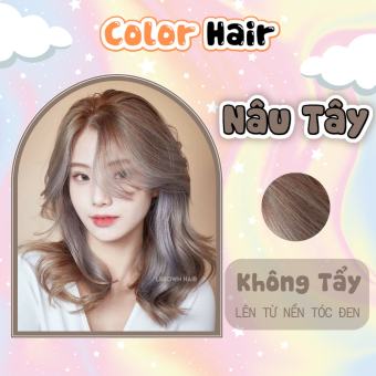 Thuốc nhuộm tóc Nâu Tây, thuốc nhuộm tóc màu Nâu Tây không cần tẩy tại nhà