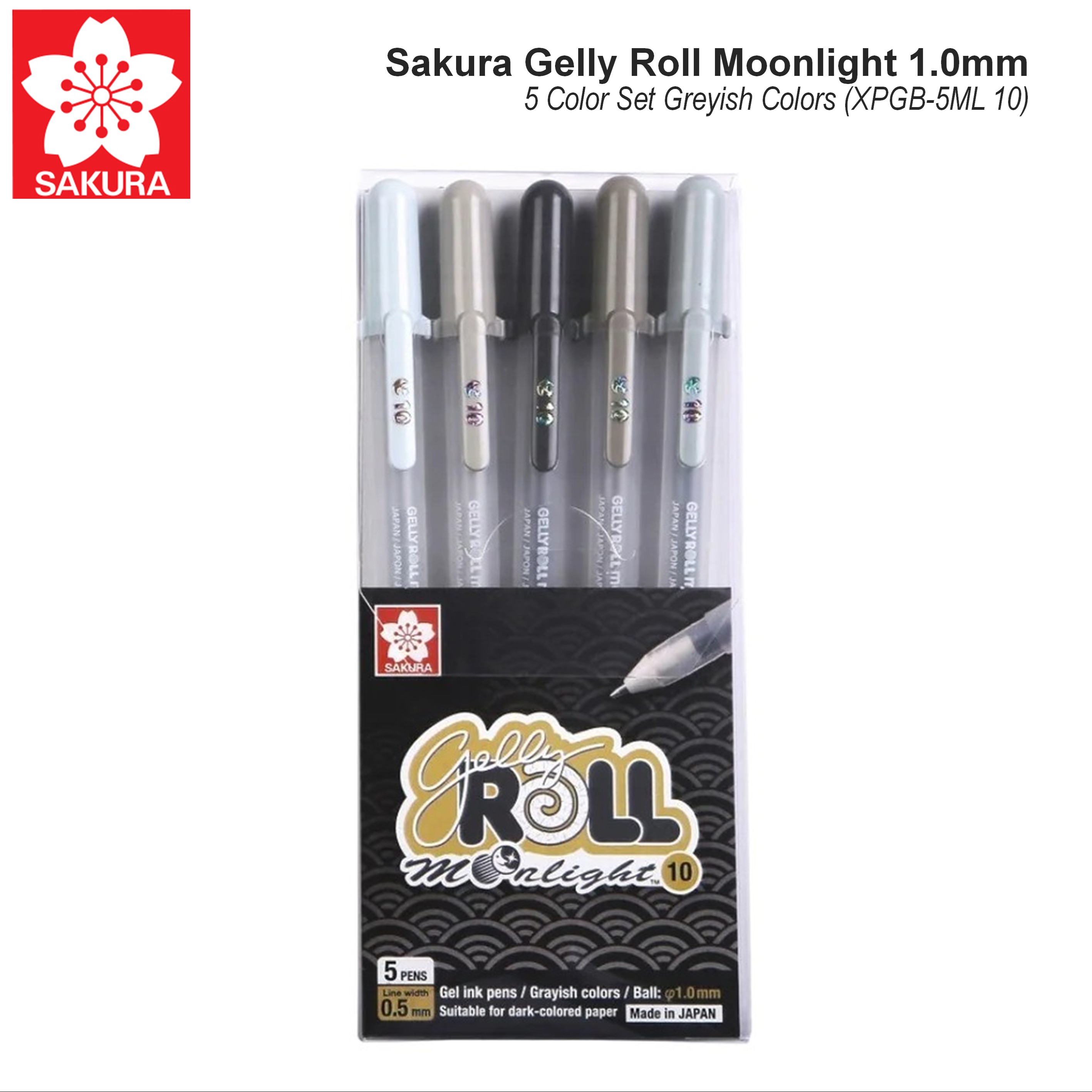 Sakura Gelly Roll Gel Pen Set Moonlight Metallic Regular 3D Stardust Japan