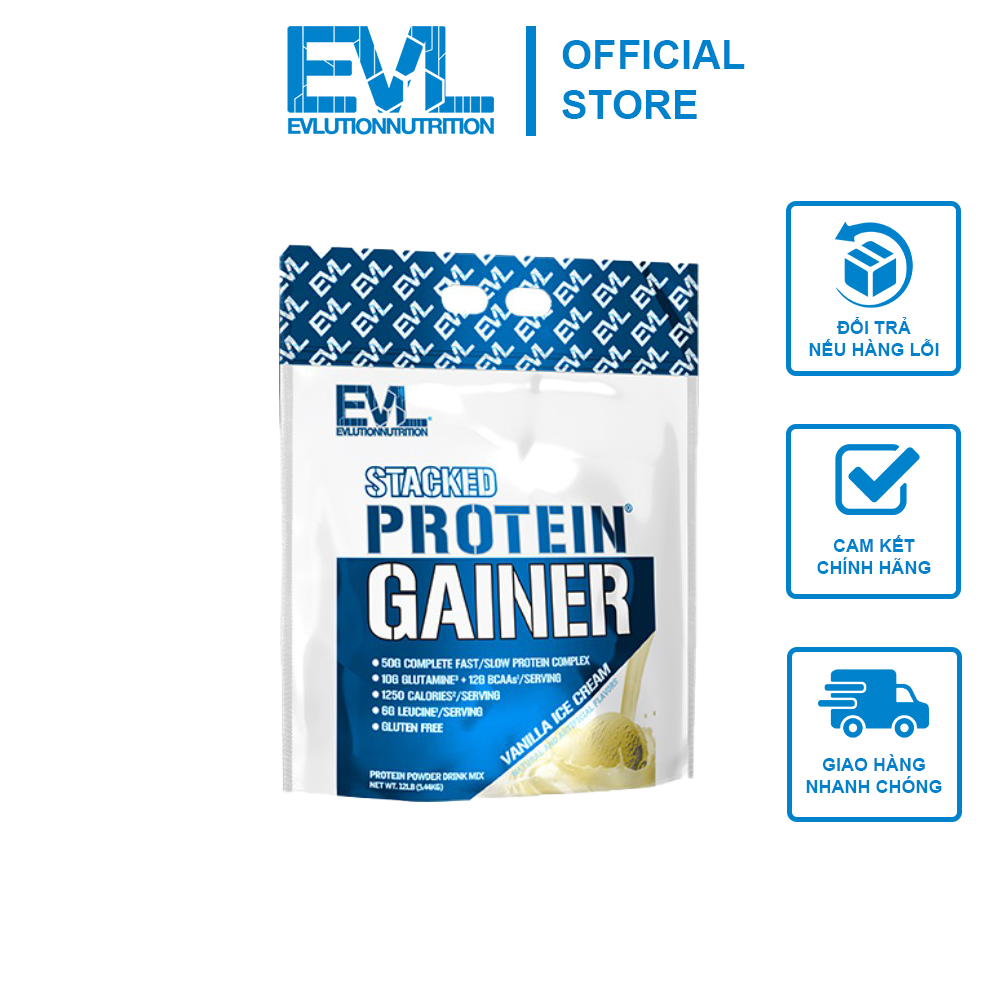 Sữa Dinh Dưỡng Tăng Cân Và Tăng C ơ Cho Người Gầy Vô Cùng Hiệu Quả Từ Mỹ EVL STACK PROTEIN GAINER 12LBS 5.4KG