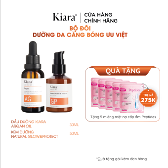 Bộ Đôi Dưỡng Da Căng Bóng Ưu Việt Kiara Argan Oil và Natural Glow and Protect
