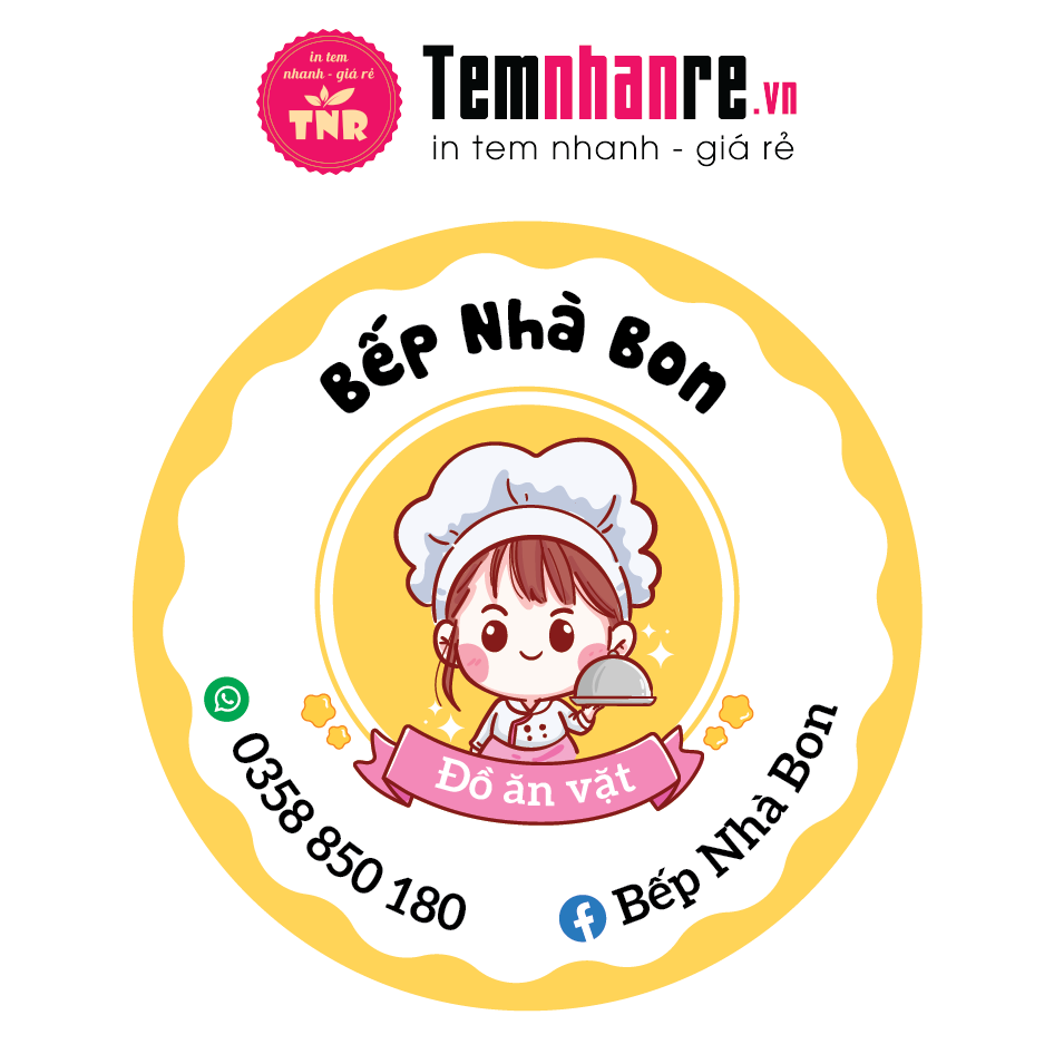 1.000c Tem giấy, sticker, decal cán bóng, cắt bế theo yêu cầu A3
