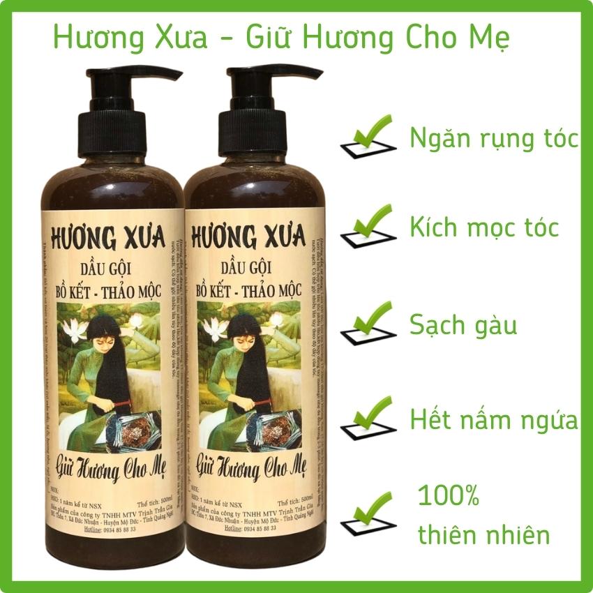 [Freeship] Combo 2 chai Dầu gội Bồ kết thảo dược Hương xưa sạch gàu, mượt tóc, hết ngứa, ngăn rụng tóc, kích thích mọc tóc