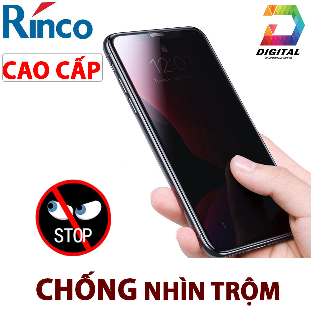 Kính Cường Lực iPhone Full Màn Hình Chống Nhìn Trộm Chính Hãng Rinco