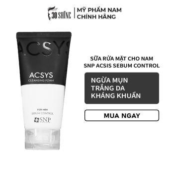Sữa rửa mặt cho nam SNP ACSYS Sebum Control 120ml - 30Shine phân phối chính hãng ngừa mụn & kiểm soát nhờn