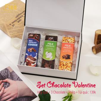Set hộp quà trắng 3 hộp Socola sữa 20g FIGO, quà tặng valentine