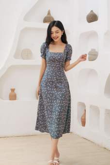 Váy cổ vuông cúc dừa 1VALJ0077XA Lep'