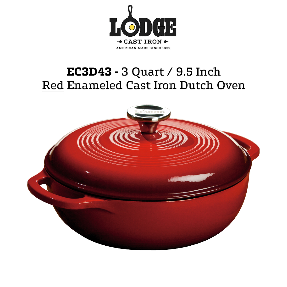 Lodge EC6D32 6 Qt. Indigo Enameled Cast Iron Dutch Oven