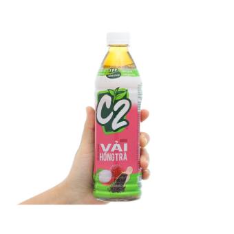 LỐC 6 CHAI TRÀ C2 HƯƠNG VẢI HỒNG TRÀ 455ML
