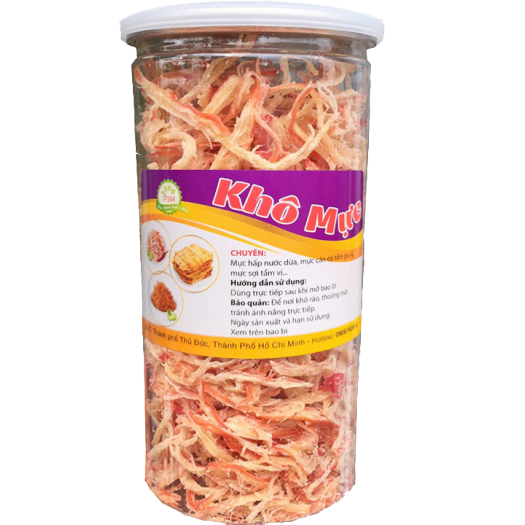 KHÔ MỰC XÉ SỢI HẤP NƯỚC DỪA - HŨ 200G ( MÓN ĂN VẶT GIÁ RẺ)