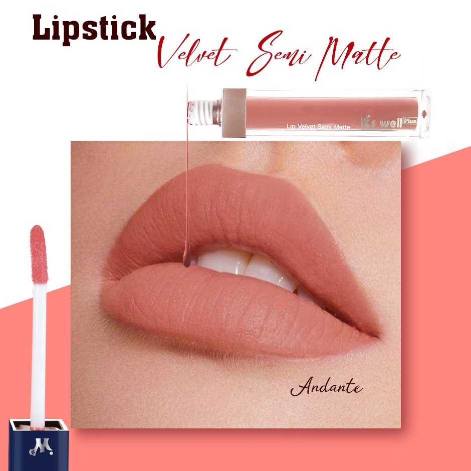 Son Kem It's Well Plus Chất Lì Mềm Mịn Lâu Trôi, Lên Màu Chuẩn Hàn Quốc Lip Velvet Semi Matte 8g