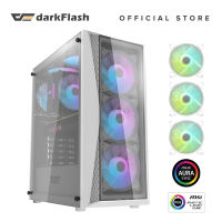 darkFlash DK352 Plus Full transparent glass design front panel ATX PC Case With 4pcs A-RGB fans