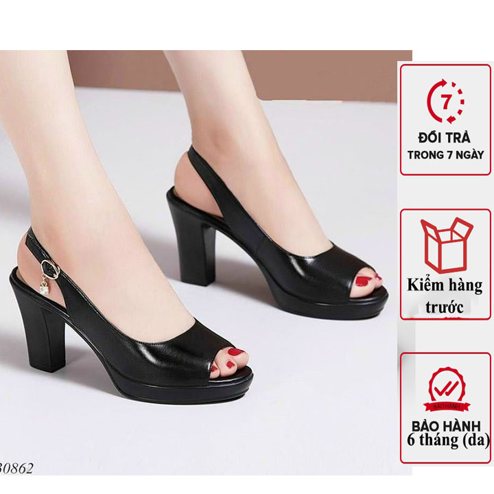 Giày cao gót 7cm đế trụ vuông thanh lịch bền đẹp mẫu thiết kế mới 2022 - 130862