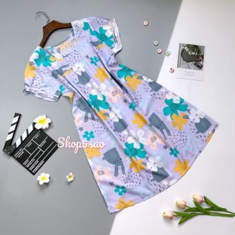 Váy lanh - Đầm tole mặc nhà SHOP5SAO tay ngắn BIGSIZE (52-70kg)