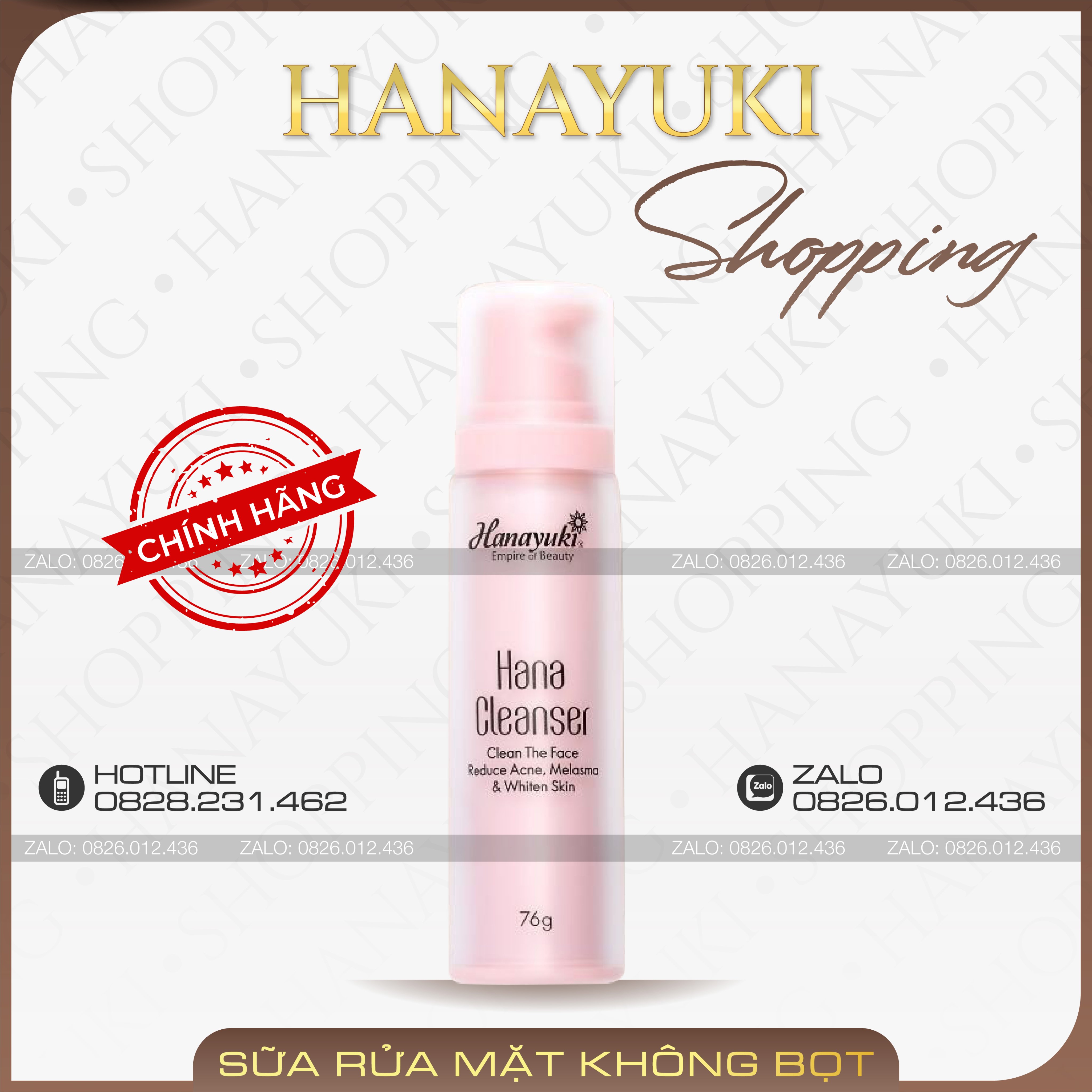Sữa rửa mặt hanayuki mini 76g