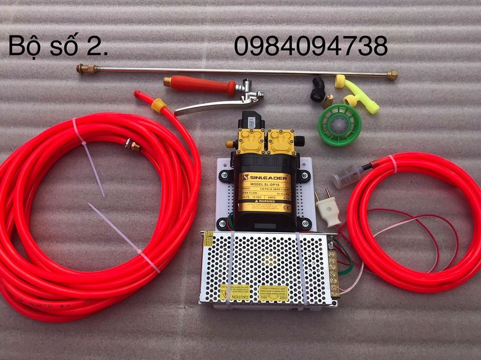 Bộ máy phun tưới cầm tay 12v máy đôi-hoàn chỉnh