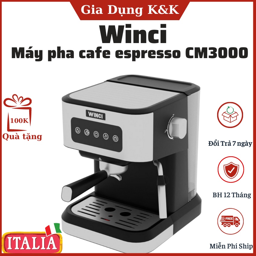 Máy pha cafe Espresso Italia Winci CM3000, Máy pha cafe tự động espresso, Cappuccino,cafe truyền thống, cafe có sữa...