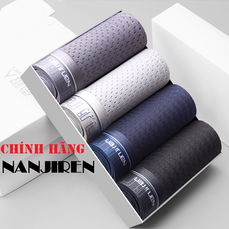 Hộp 4 quần lót nam cao cấp - Quần lót nam, Quần sịp đùi, Quần lót lưới _Quần sịp lưới