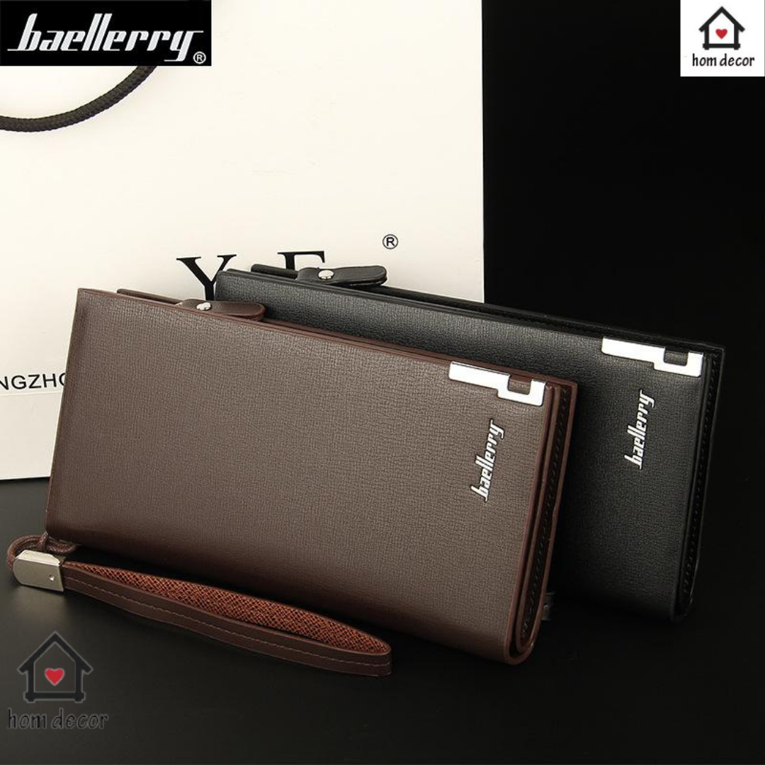 Ví dài cầm tay Baellerry nam nữ, Bóp Ví da nam 1 ngăn phong cách Hàn Quốc