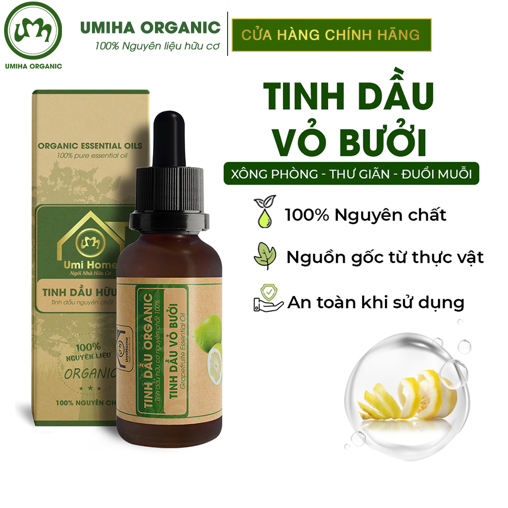 Tinh dầu Vỏ Bưởi hữu cơ UMIHA nguyên chất | Grapefruit Peel Essential Oil 100% Organic 10ml