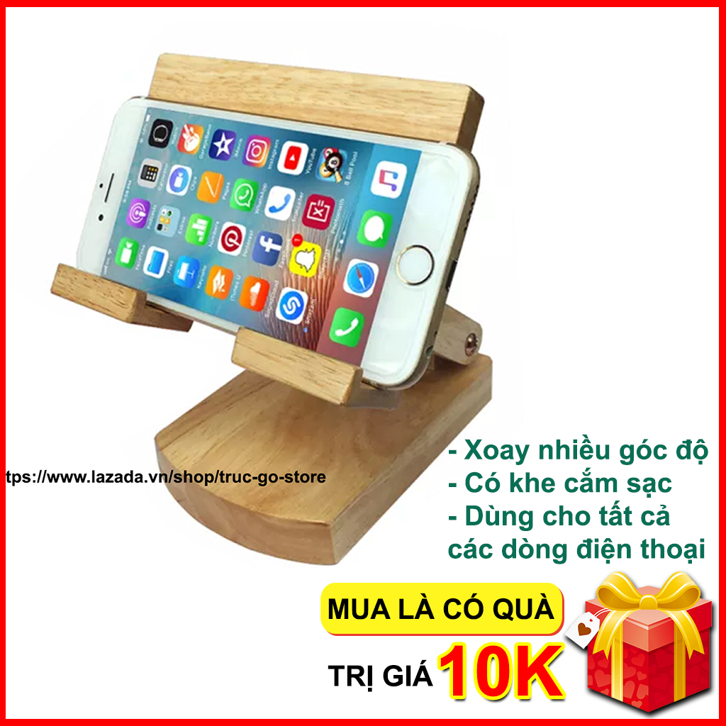 Giá đỡ điện thoại kệ điện thoại bằng gỗ dễ dàng gấp gọn chắc chắn bền đẹp sang trọng
