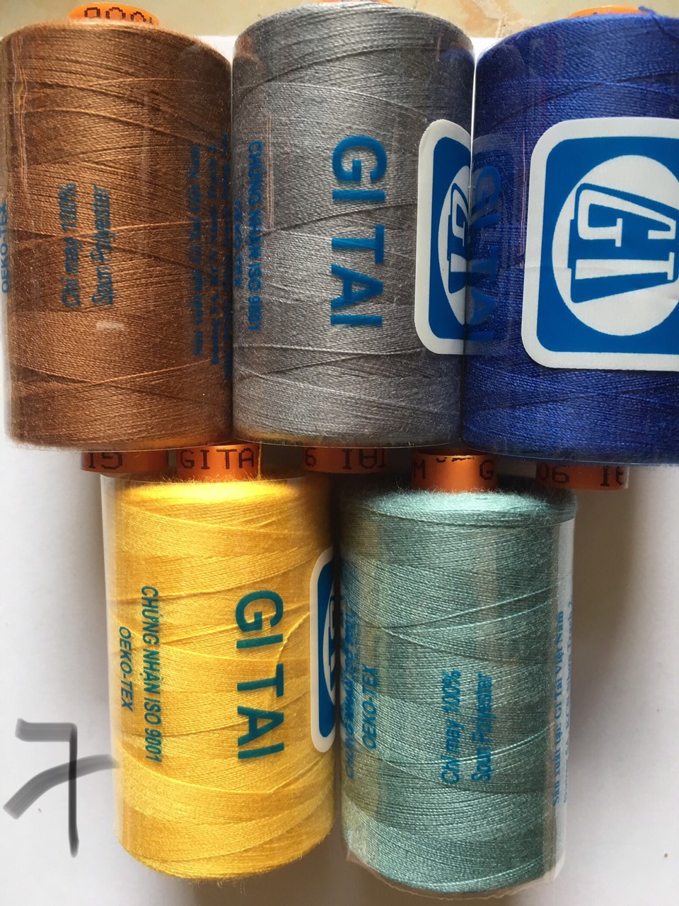 Sét 5 cuộn chỉ Gitai 900M 5 màu khác nhau chỉ gai chắc ak