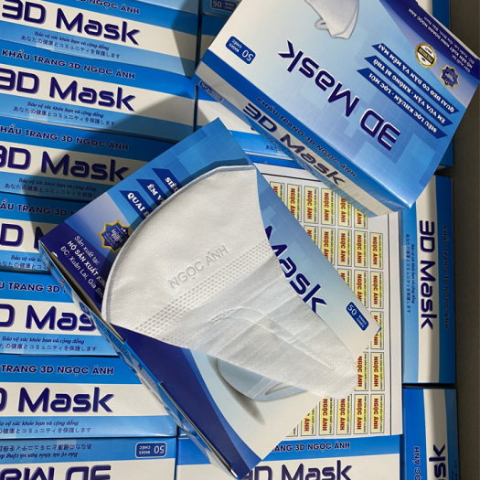 Khẩu trang 3D hàng chính hãng Công Ty - Đạt tiêu chuẩn ISO và kiểm định của BỘ Y TẾ (Hộp 50c)