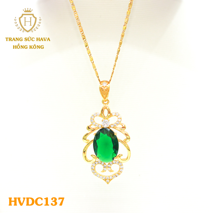 Vòng Cổ, Dây Chuyền Nữ Mặt Đính Đá Phong Cách Trẻ Trung Trang Sức Hava Hong Kong