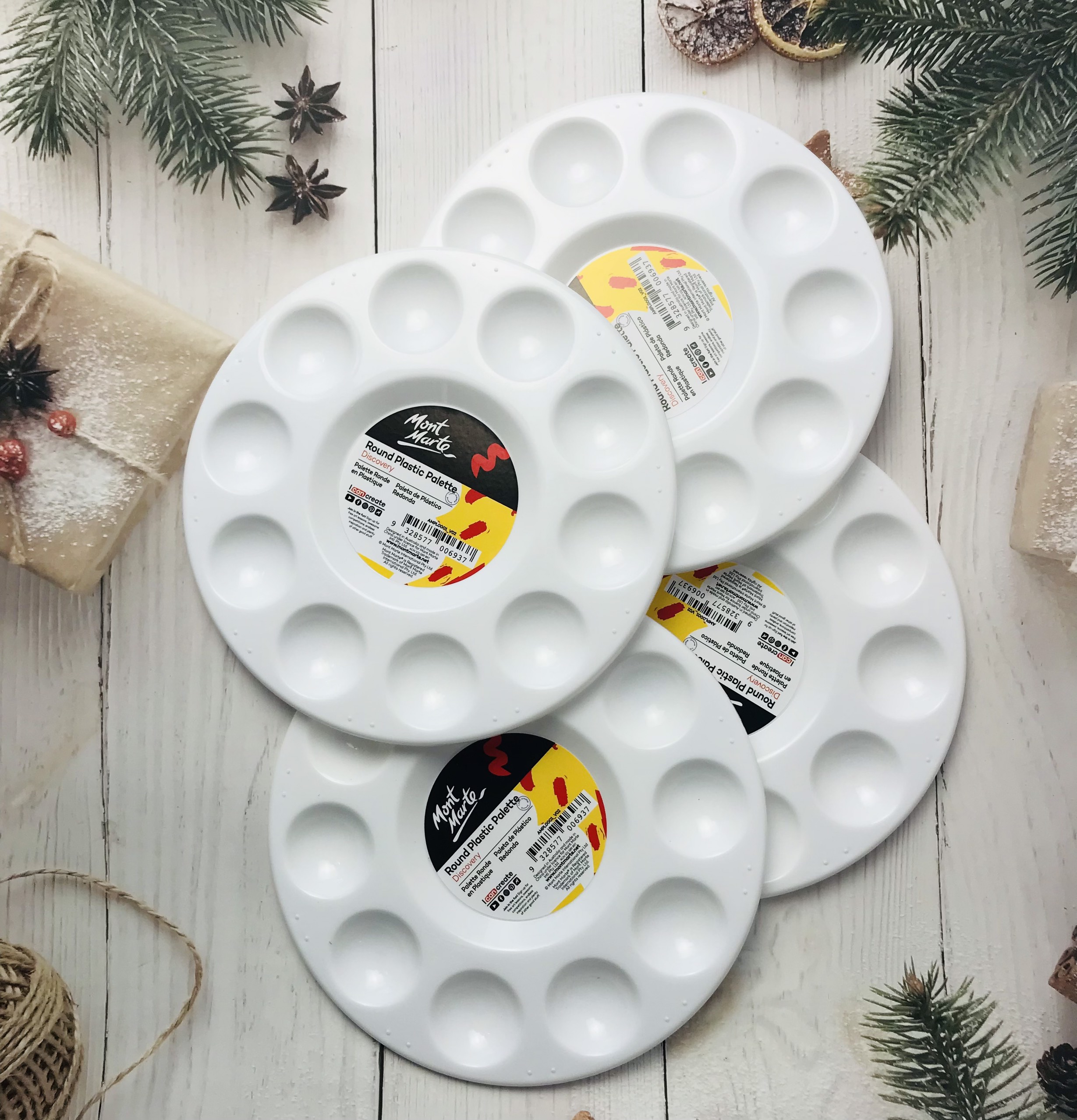 Khay pha màu nhựa tròn 17cm mont marte - round plastic palette 17cm