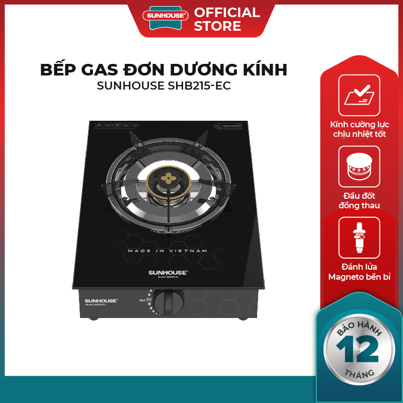 Bếp gas đơn sunhouse shb215-ec
