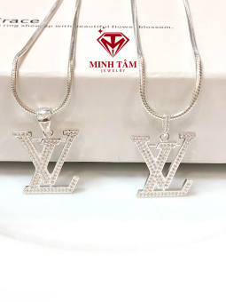 Dây chuyền nam bạc mặt LV size nhỏ bạc cao cấp Minh Tâm Jewelry