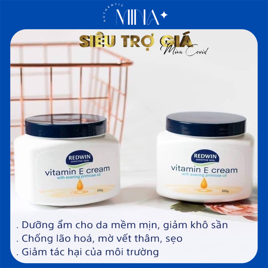 Dưỡng Da Redwin Vitamin E Cream 300g chính hãng, kem dưỡng làm đẹp da, chống lão hoá, trắng da