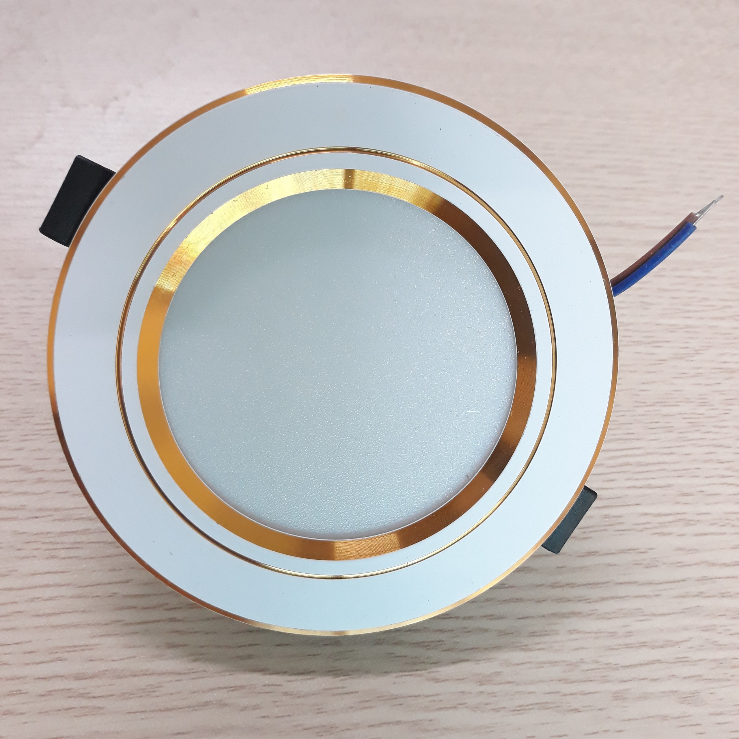 Combo 40 đèn led âm trần 9w - đèn downlight 9w viền vàng - đế đúc