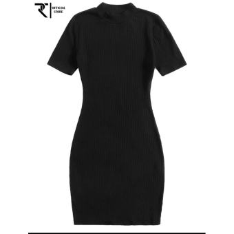 Đầm body TR Design [ CHÍNH HÃNG ] Đầm body cổ 3 phân ngắn tay đang ôm siêu tôn dáng