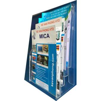 Kệ để giấy A4 đứng có 4 ngăn kiểu treo tường bằng mica trong