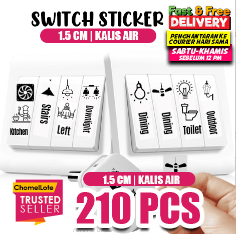 Switch Label Sticker Suis switch label Switch Sticker Label Sticker Suis Elektrik Switch Sticker Suis Rumah sticker lampu sticker Suis Kipas