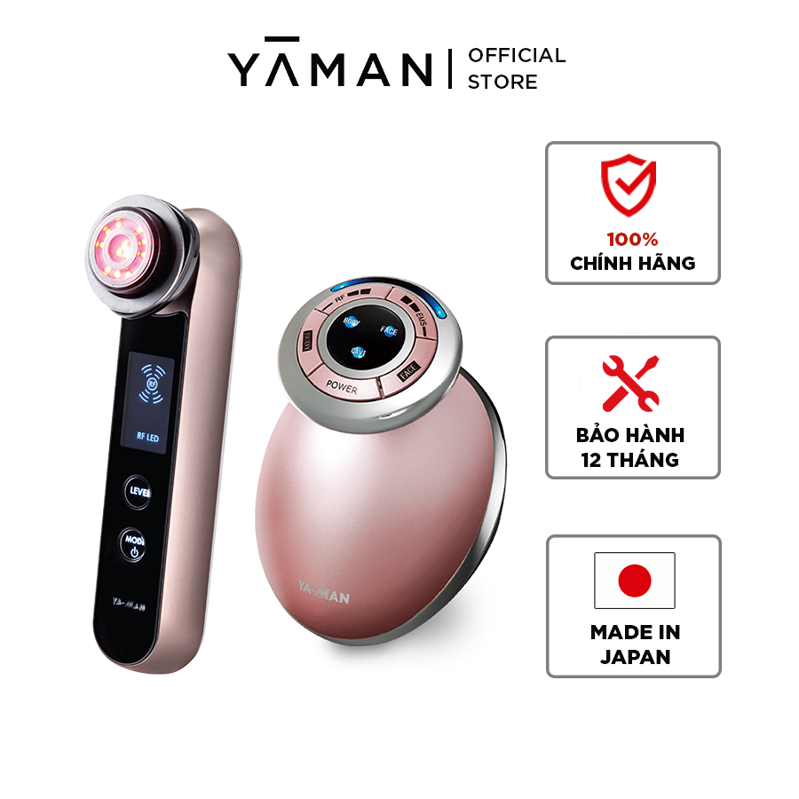 Combo Máy Làm Đẹp Da YA-MAN Photo PLUS HRF-10T + Máy Giảm Mỡ YA-MAN Cavispa RF Core HRF-17P