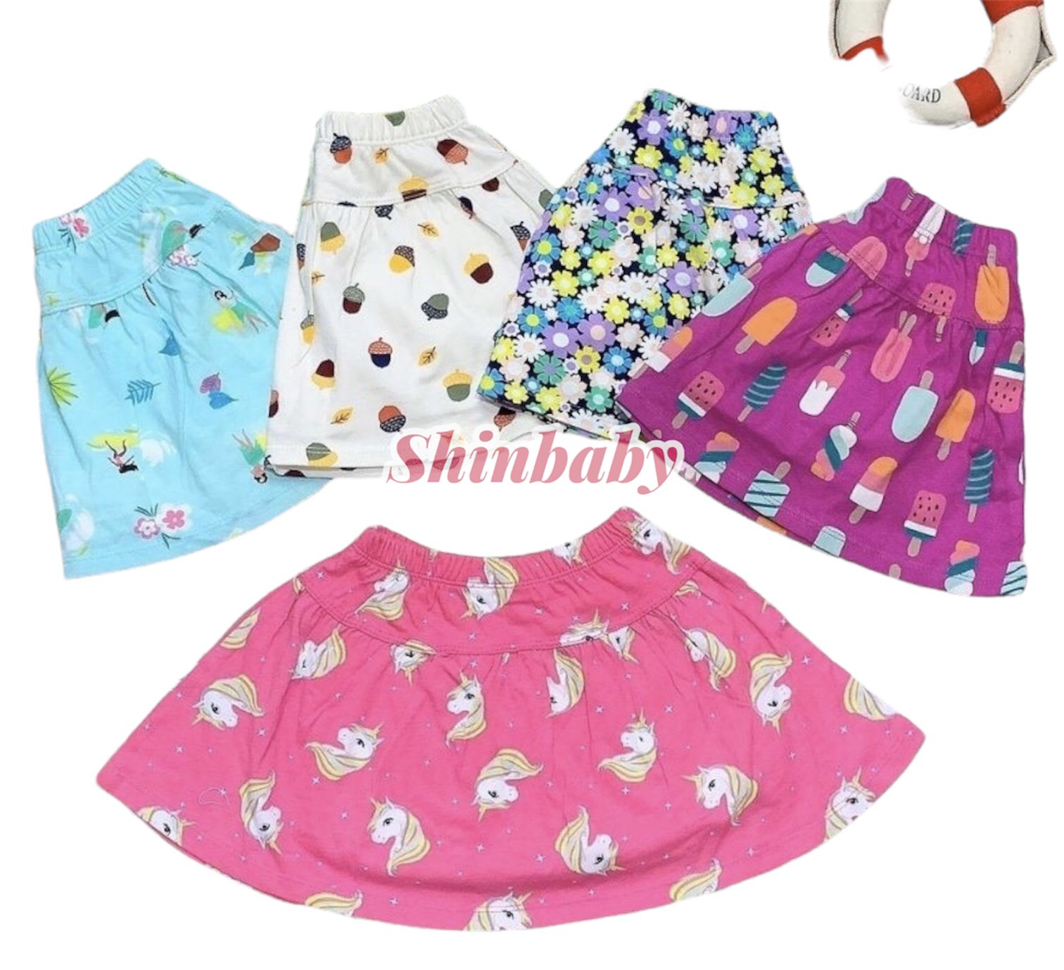 Chân váy cotton có quần đùi bên trong nhiều họa tiết dễ thương (28-45kg)