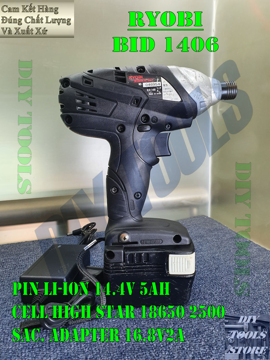 Máy Bắn Vít Ryobi 14.4v BID 1406 Impact Driver Nội Địa Nhật 14.4v, 5AH :Nội Thất Nguyên zin Như Mới, Ngoại Hình Mới Trên 95% Hoạt Động Ổn Định Full Chức Năng(Máy Khoan Và Bắn Vít Cầm Tay)(DIY TOOLS)