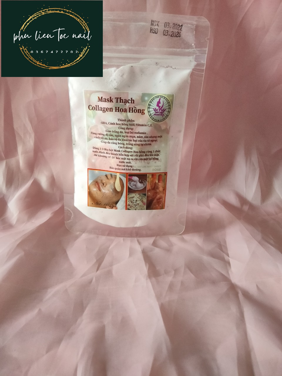 Bột đắp mặt nạ Collagen Hoa hồng- Trường Thọ, TĐ