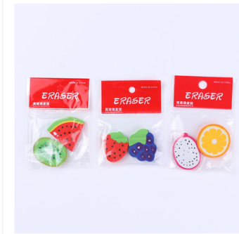 Bộ cục tẩy hình Hoa quả cực dễ thương - Cục gôm tẩy bút chì cho bé (túi x2)