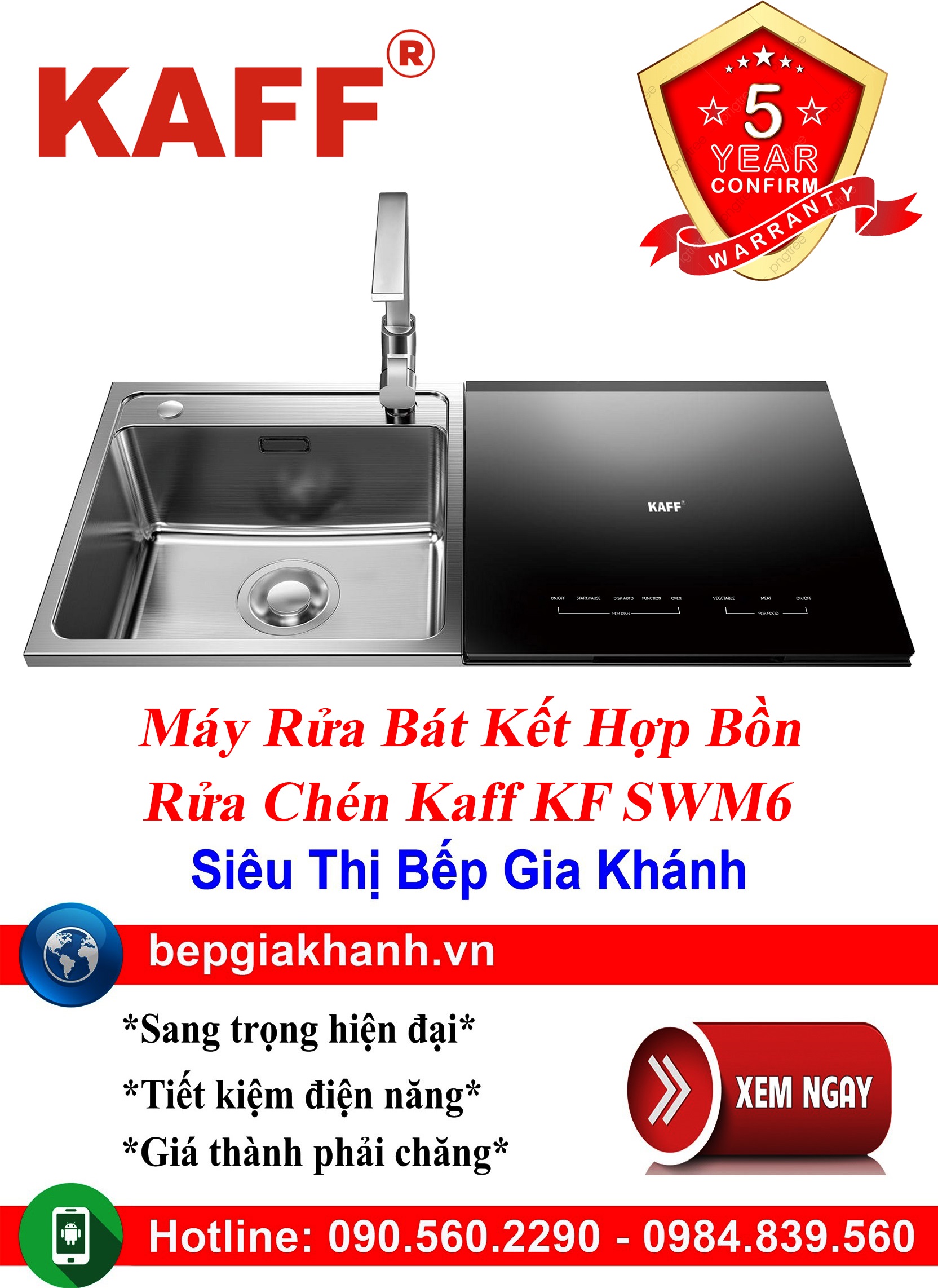 Máy rửa bát kết hợp chậu rửa chén Kaff KF SWM6 máy rửa chén máy rửa chén bát máy rửa bát máy rửa bát giá rẻ may rua bat may rua chen may rua bat gia re