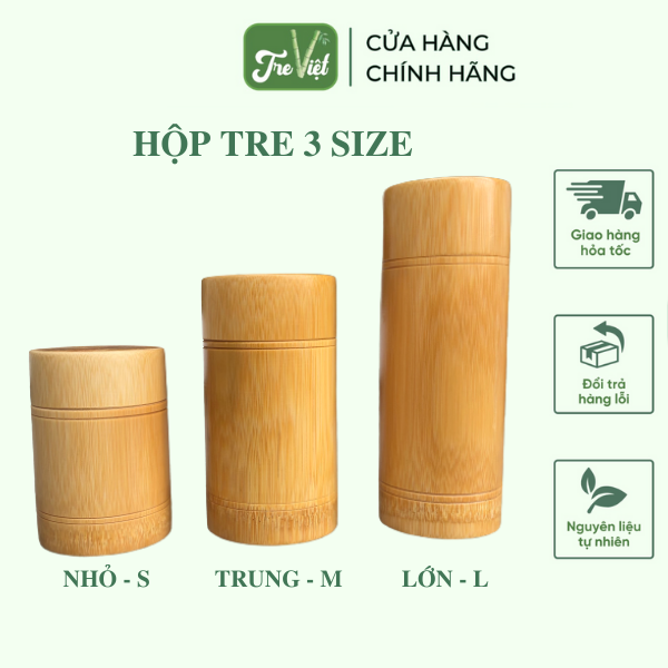 [HCM]Hộp đựng trà bằng tre vintage - Tea Container - có 3 kích thước lựa chọn