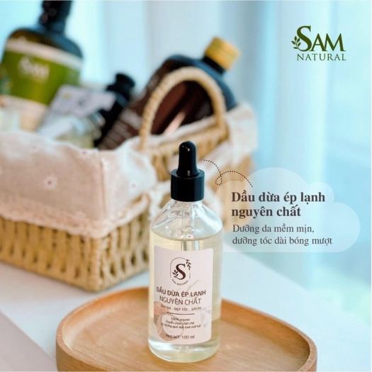 卍■۞  Dầu dừa ép lạnh nguyên chất SAM NATURAL 100ml